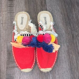 New Red Slip On Espadrilles